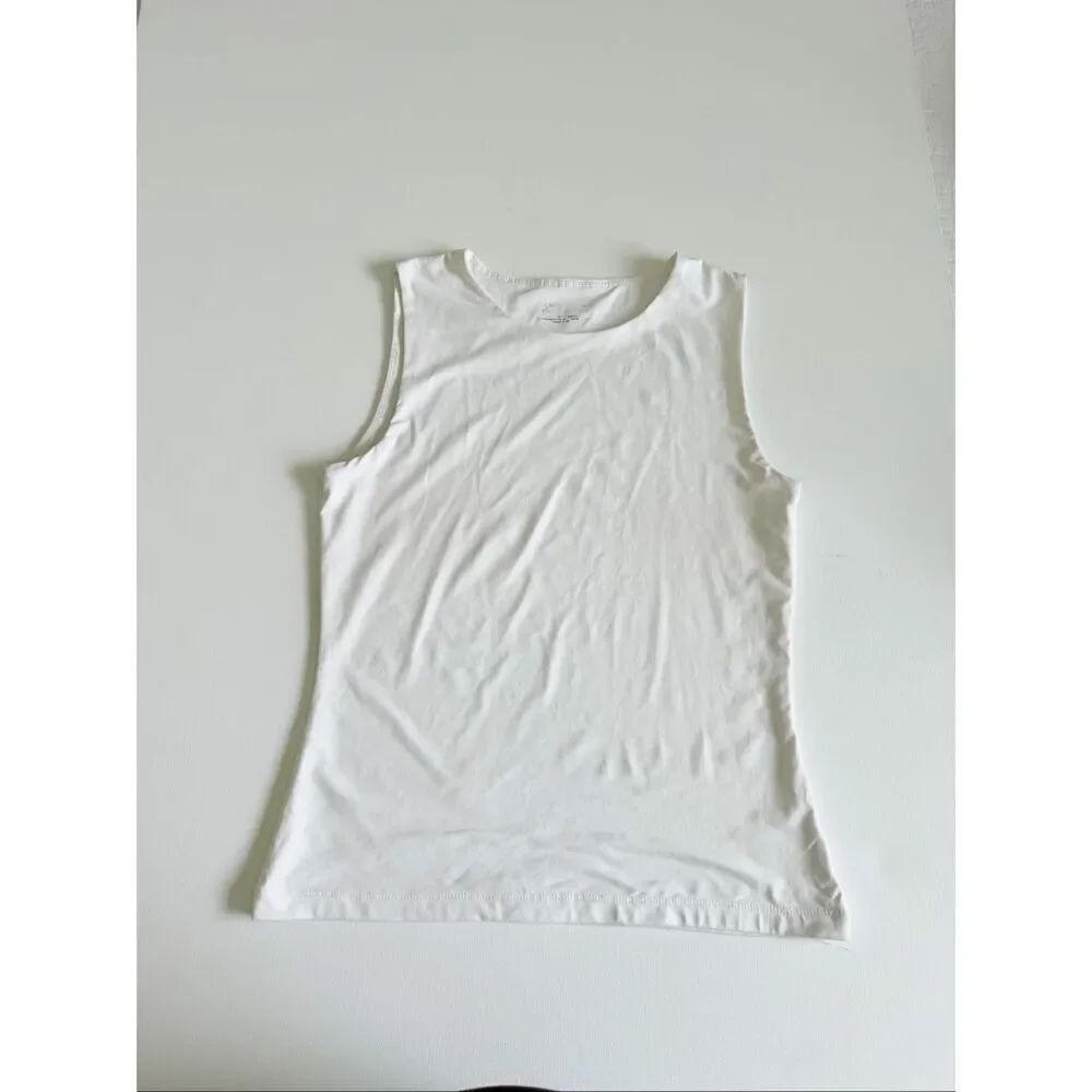 Tahari Modern Essentials Women's White Sleeveless Tank Top S Regular